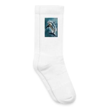 Illustration of a dolphin - Kids Tennis Socks - white - Right