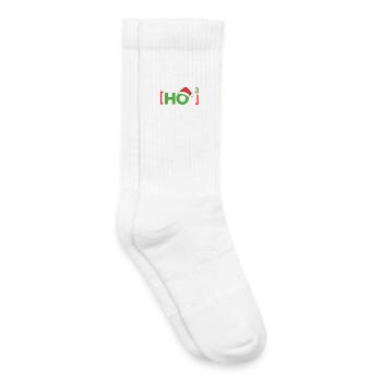 (Ho)³ Ho ho ho drôle de Noël - Chaussettes de tennis bio enfant - blanc - Droite
