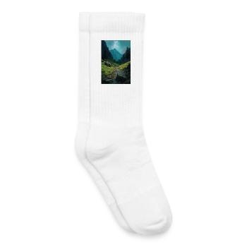 Illustration einer Naturlandschaft - Kinder Tennissocken - Weiß - Rechts