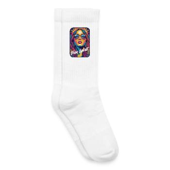 Kandi PLUR Rave Freigeist Pop Art - Kinder Tennissocken - Weiß - Rechts