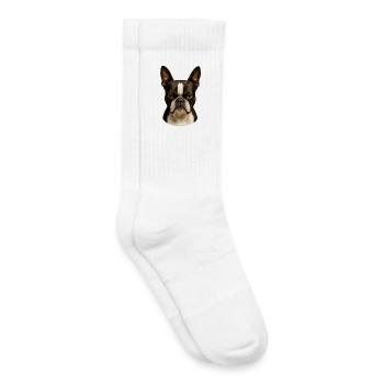 Vue impressionnante sur le Boston Terrier - Chaussettes de tennis bio enfant - blanc - Droite