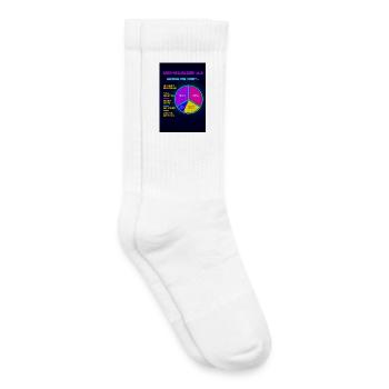 Neon-Tortendiagramm Retro Visuell - Kinder Tennissocken - Weiß - Rechts