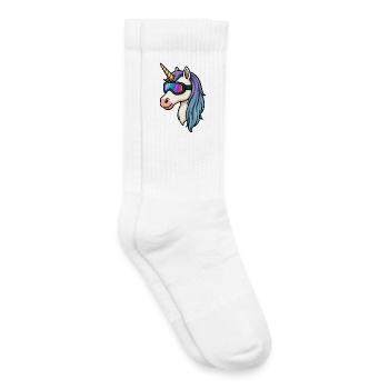 Einhorn mit cooler Skibrille - Kinder Tennissocken - Weiß - Rechts