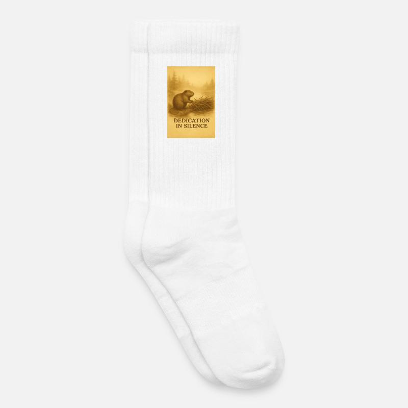 Biber-Hingabe in Stille - Kinder Tennissocken - Weiß