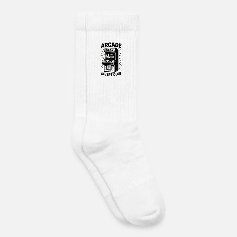 Arcade Classic Insert Coin - Kids Tennis Socks - white