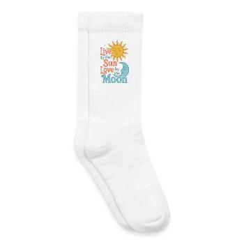 Sun Moon Harmony Quote - Kids Tennis Socks - white - Right