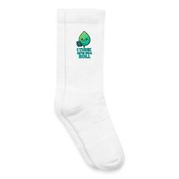 Jeu de mots Leaf Tech Je crois que je suis sur une lancée - Chaussettes de tennis bio enfant - blanc - Droite