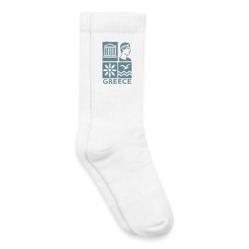 Greece Icons Square Design - Kids Tennis Socks - white - Right