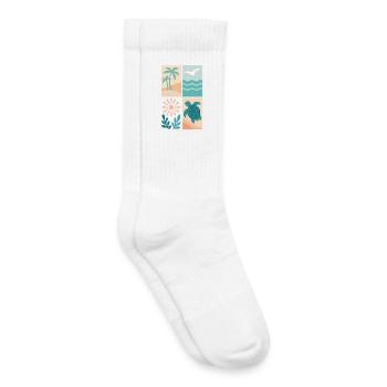 Tropische Küsten Vierbild Serie - Kinder Tennissocken - Weiß - Rechts