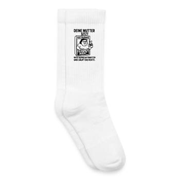 Lustiger Getränkeautomat – Deine Mutter Witz - Kinder Tennissocken - Weiß - Rechts