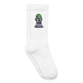 Lampe rétro verte de monstre - Chaussettes de tennis bio enfant - blanc - Droite