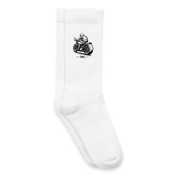 Motorradfahrer Rückansicht Chopper Rider - Kinder Tennissocken - Weiß - Rechts