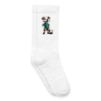 Hund Fussballer - Kinder Tennissocken - Weiß - Rechts