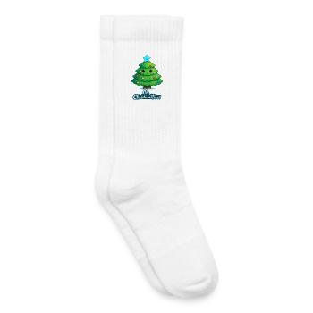 Kuscheliger Weihnachtsbaum mit Stern - Kinder Tennissocken - Weiß - Rechts