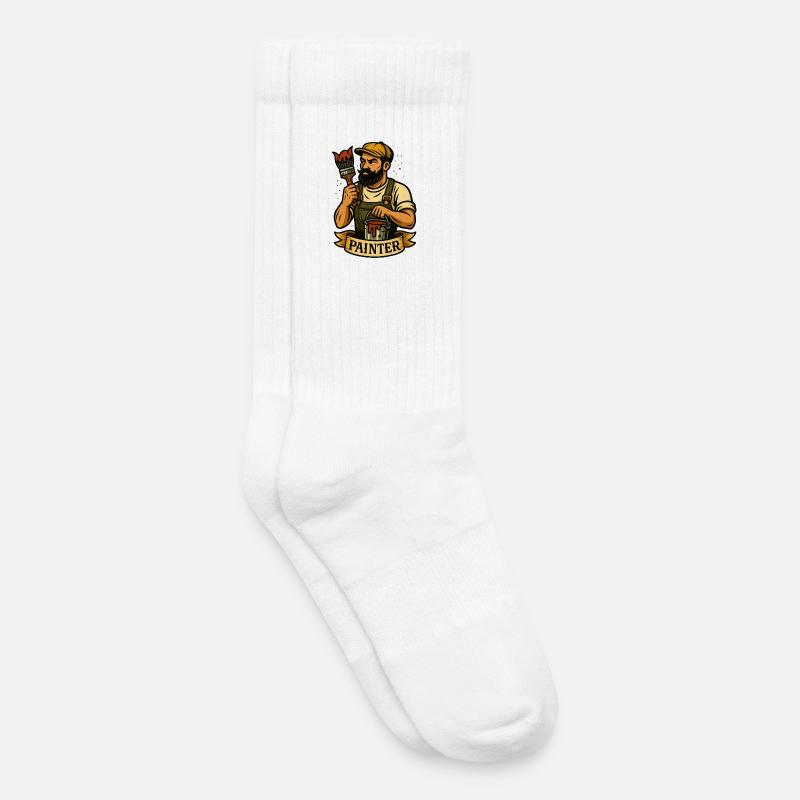 Pinselheld Maler-Logo - Kinder Tennissocken - Weiß