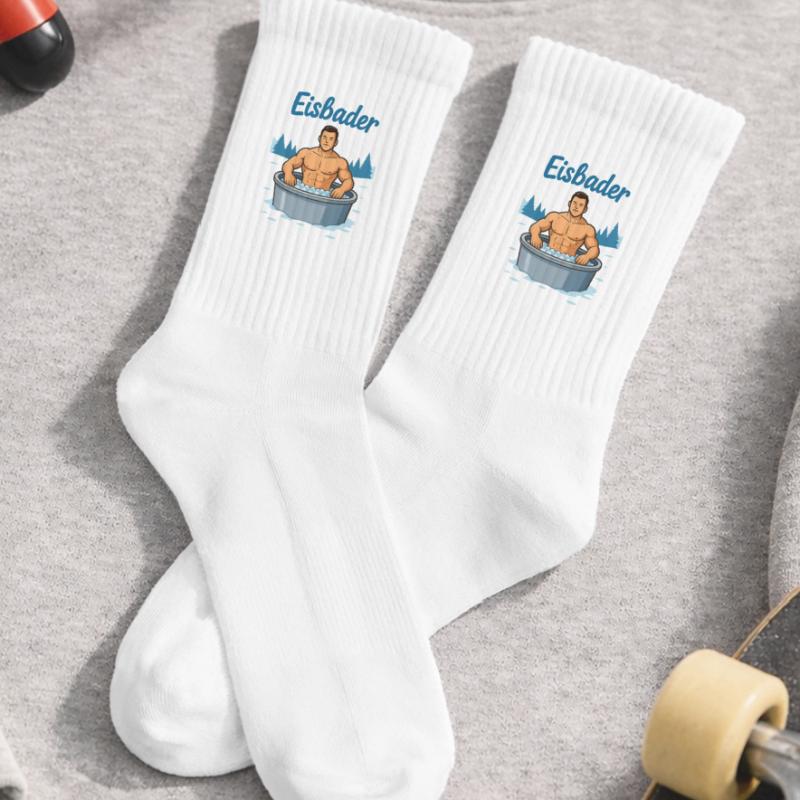 Eisbader Muskelmann im Eisbad Kids Tennis Socks