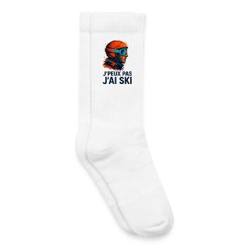Ich kann nicht Skifahren. - Kinder Tennissocken - Weiß - Rechts