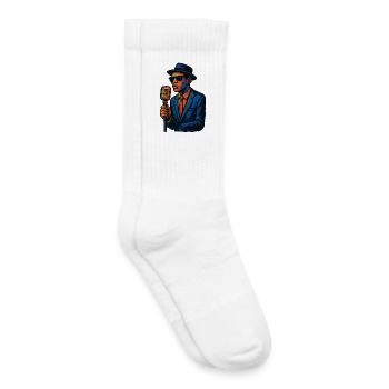 Chanteur de Jazz Vintage avec Microphone - Chaussettes de tennis bio enfant - blanc - Droite