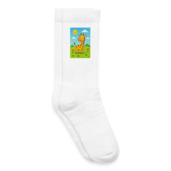 Sunny Girafe dans la prairie des enfants - Chaussettes de tennis bio enfant - blanc - Droite