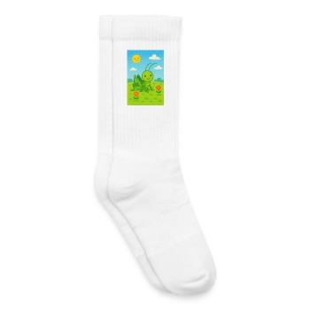 Grüne Heuschrecke im Sonnenschein - Kinder Tennissocken - Weiß - Rechts