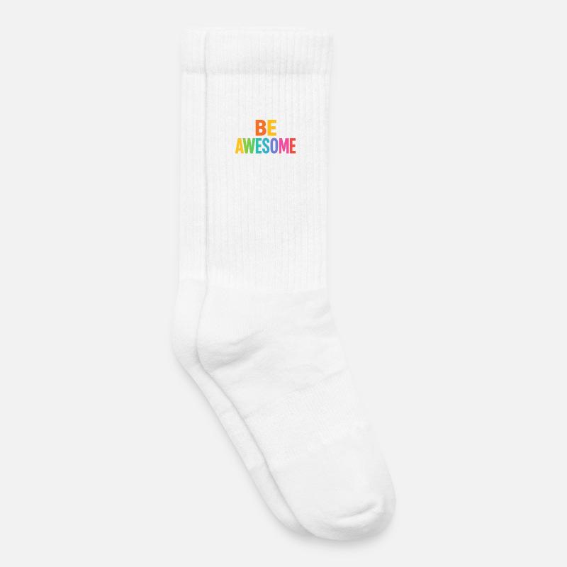 Be Awesome Rainbow Boost - Kids Tennis Socks - white