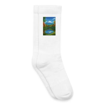Mont Fuji près de l’automne - Chaussettes de tennis bio enfant - blanc - Droite