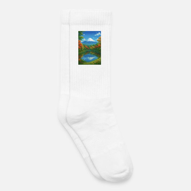 Mount Fuji Bei Herbst  - Kinder Tennissocken - Weiß