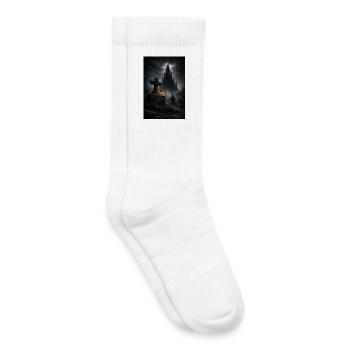 Gothic Schloss im Nebel - Kinder Tennissocken - Weiß - Rechts