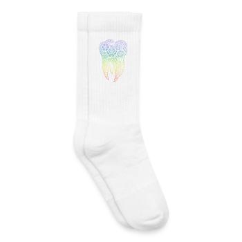 Fleurs dentées en dégradé - Chaussettes de tennis bio enfant - blanc - Droite