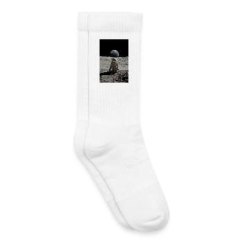 Lunar Explorer : Earthrise au-dessus de la Lune - Chaussettes de tennis bio enfant - blanc - Droite