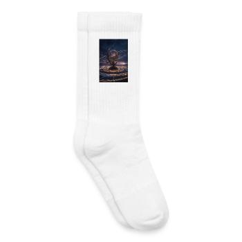 Orbite armillaire lumineuse - Chaussettes de tennis bio enfant - blanc - Droite
