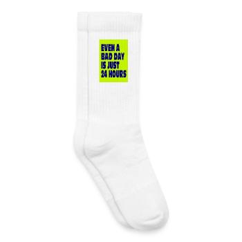 Even a Bad Day Is Just 24 Hours - Kids Tennis Socks - white - Right