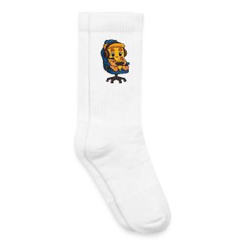 Gamer, manette pizza, manette alimentaire, amateur de pizza, - Chaussettes de tennis bio enfant - blanc - Droite