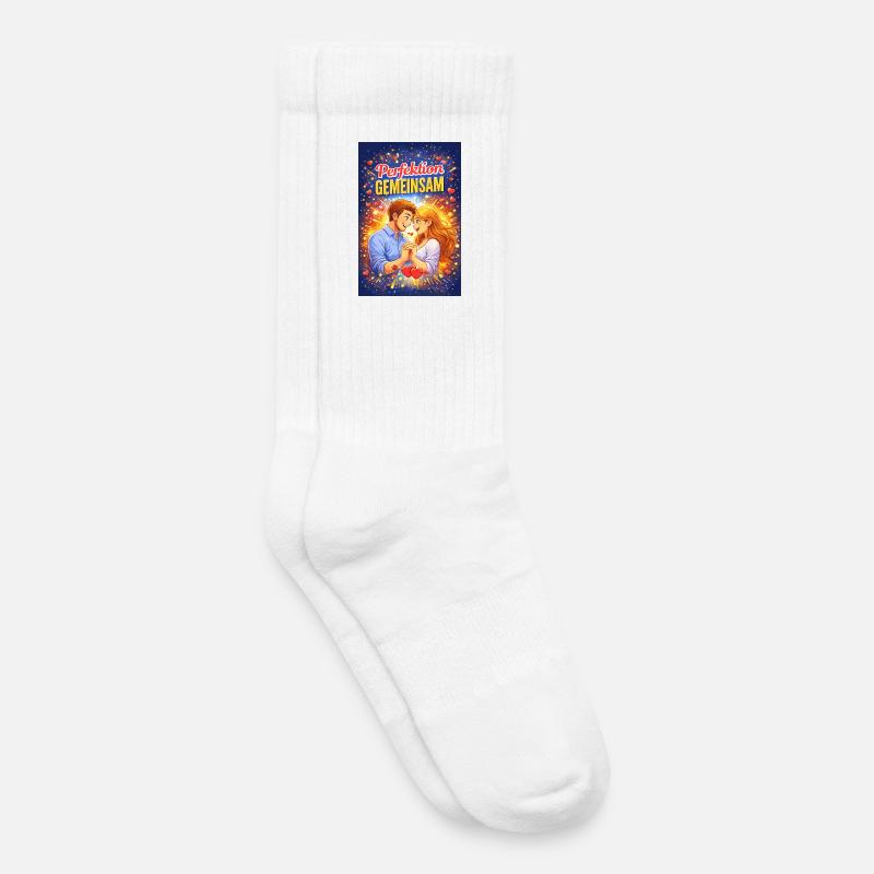 Perfektion Gemeinsam Pärchenliebe - Kinder Tennissocken - Weiß