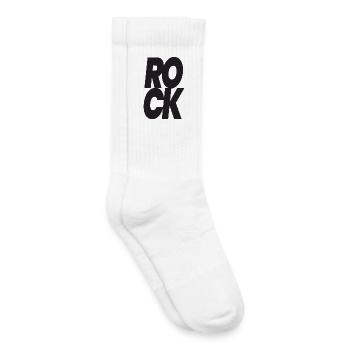 Typographie de la roche empilée - Chaussettes de tennis bio enfant - blanc - Droite