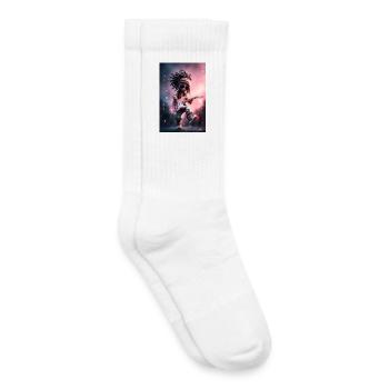 Poupée de pierre à dreadlocks avec guitare rose - Chaussettes de tennis bio enfant - blanc - Droite