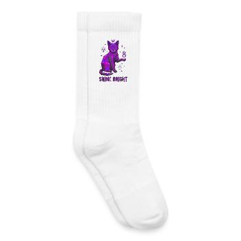 8e anniversaire Chat Mystique - Chaussettes de tennis bio enfant - blanc - Droite