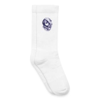 Coquille Bleue : Figure Sans Visage - Chaussettes de tennis bio enfant - blanc - Droite