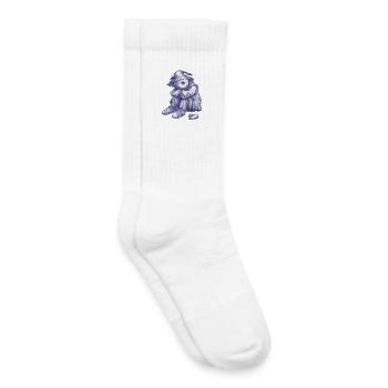 Traurige Zottel-Vogelscheuche hat Herz verloren - Kinder Tennissocken - Weiß - Rechts