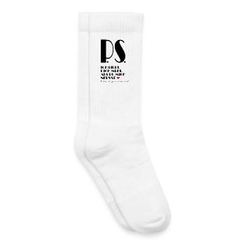 Je t’aime plus que tu ne m’agaces - Chaussettes de tennis bio enfant - blanc - Droite