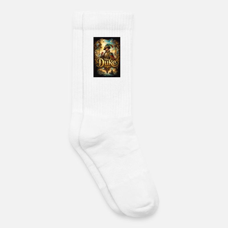 Das Herzogsbarockporträt mit Glas - Kinder Tennissocken - Weiß
