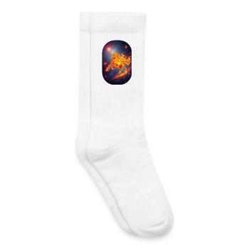 Signe du zodiaque Cheval de Feu Doré Ciel étoilé - Chaussettes de tennis bio enfant - blanc - Droite