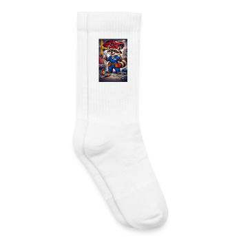 Raccoon Mechanic Workshop - Kids Tennis Socks - white - Right