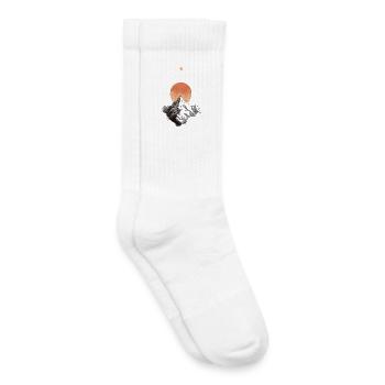 Sonnenaufgang über Bergring - Kinder Tennissocken - Weiß - Rechts