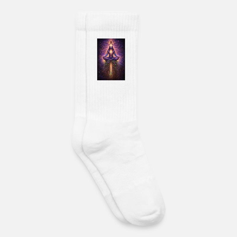 Kosmische Meditation Lichtfluss - Kinder Tennissocken - Weiß