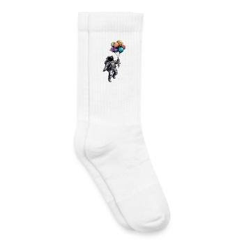 Astronaute et bouquet de ballons colorés - Pour femmes - Chaussettes de tennis bio enfant - blanc - Droite