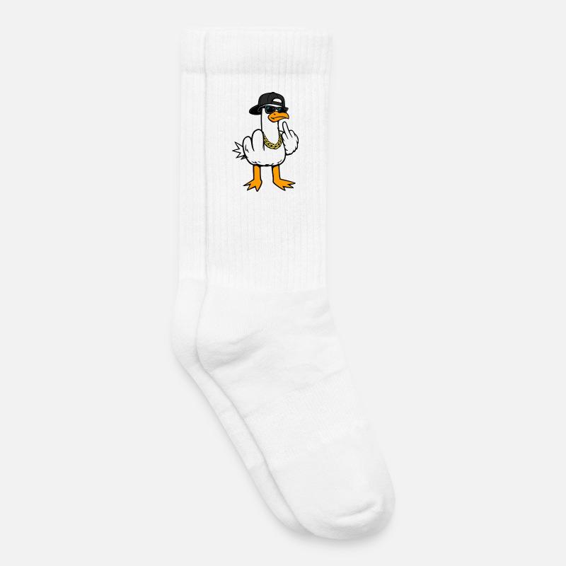 Coole Möwe Lustig Frech Mit Mittelfinger Shirt - Kinder Tennissocken - Weiß