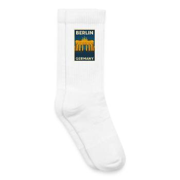 Berlin Germany – Brandenburger Tor Retro Poster - Kinder Tennissocken - Weiß - Rechts