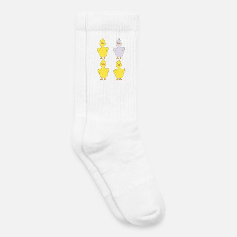Vier Enten eine lila - Kinder Tennissocken - Weiß