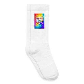 Infinitely fine colorful design - Kids Tennis Socks - white - Right